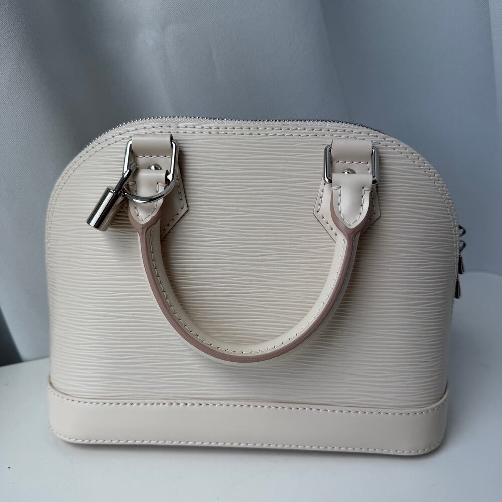 Louis Vuitton Alma BB Epi Quartz White Leather Crossbody Bag M58706 Quiet Luxury - Picture 2 of 16